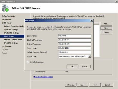 Bổ sung thêm DHCP Scope mới